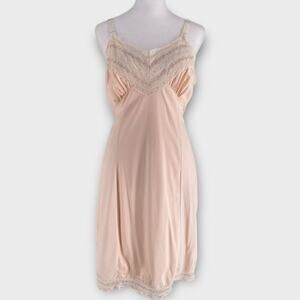 Gaymode JC Penneys Ivory Cream Lace Accent Gown Lingerie Slip Dress 38